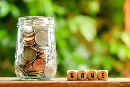 save money for investment concept coin baht thai in the glass jarの写真素材