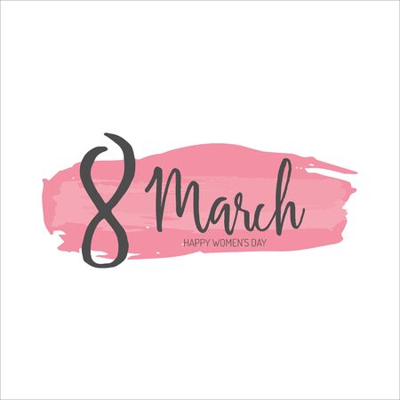 March 8 Happy Women's Day lettering greeting card. Vector illustration EPS10のイラスト素材