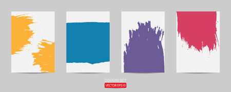 Cover set, poster template grunge design. Banner template for promotion hand drawn painted scratched vector illustrations template of grunge abstract background brush texture promotion.のイラスト素材
