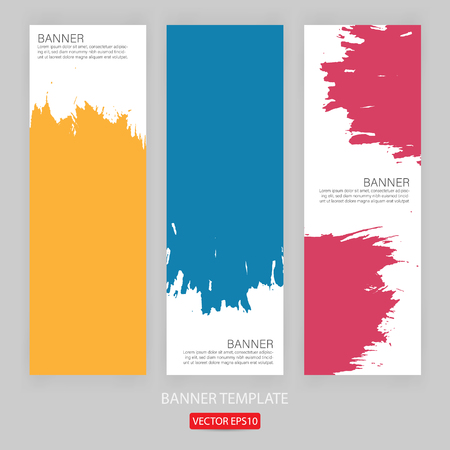 grunge banner template hand drawn painted scratched. grunge design banner template for promotion . vector Illustrations template of Grunge abstract background brush texture for promotion.のイラスト素材