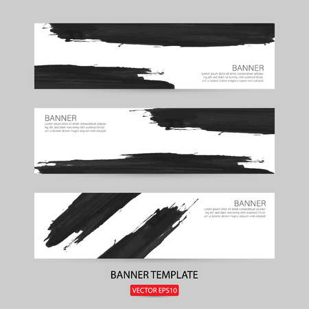 Grunge banner template hand drawn painted scratched. grunge design banner template for promotion . vector Illustrations template of Grunge abstract background brush texture for promotion. Eps10 vectorのイラスト素材