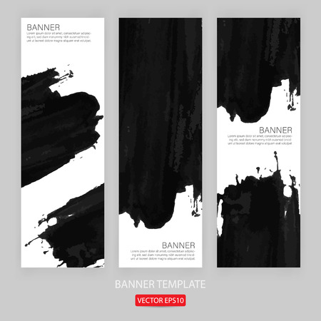 Grunge banner template hand drawn painted scratched. grunge design banner template for promotion . vector Illustrations template of Grunge abstract background brush texture for promotion.のイラスト素材