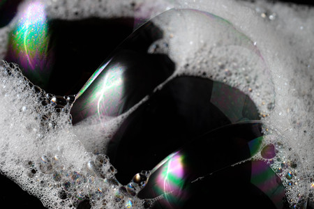 Abstract background white soapy foam texture. Shampoo foam with bubbles