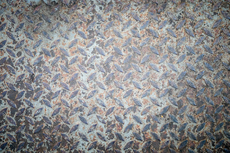 Rusted diamond steel plate background textureの写真素材