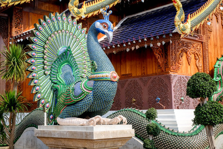 Ban Den temple is a Thai temple which is located in the northern part of Thailand It is one of the most beautiful and famous Thai temples in Chiang Maiの写真素材