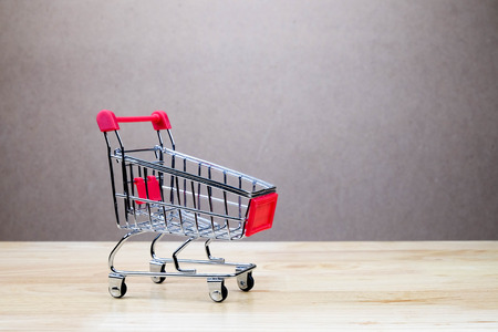 mini shopping cart lover or shopaholic conceptの写真素材