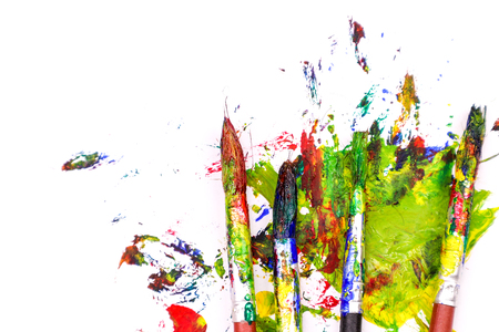 Colorful Paint Brushes with the Colorsの写真素材