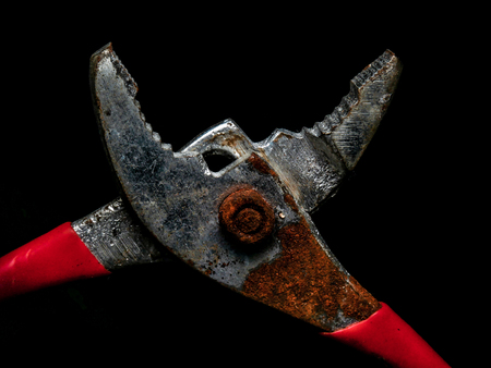 old pliers Made of rusted steel