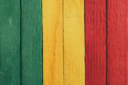 Background wood green, yellow, red old retro vintage style, rasta reggae flagの写真素材