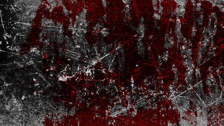 grunge halloween background with blood splash space on wallの写真素材