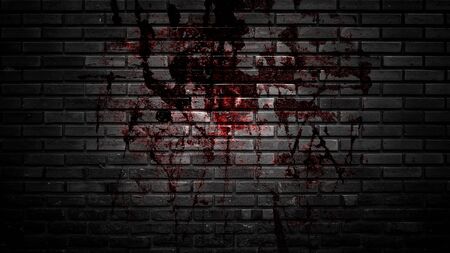 grunge halloween background with blood splash spaceの写真素材