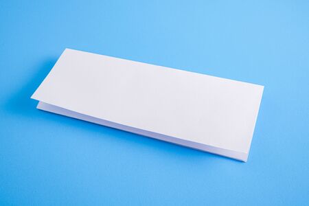 template fold white paper on blue background