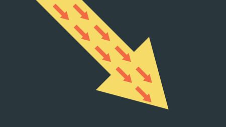 diagonal arrows,Global economic crisis, recession, decline and investment conceptのイラスト素材