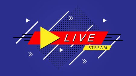 Live streaming logo banner - vector design.button icon live streaming design . background for blog, player, broadcast, website, online radio, media labels, logo. Live stream bannerのイラスト素材