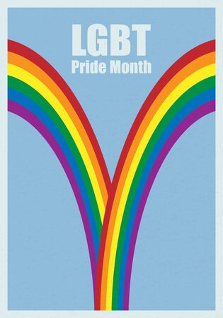 Rainbow colors Gay Pride concept. LGBT Pride Month in June. Lesbian Gay Bisexual Transgender.Human rights and tolerance Posterのイラスト素材