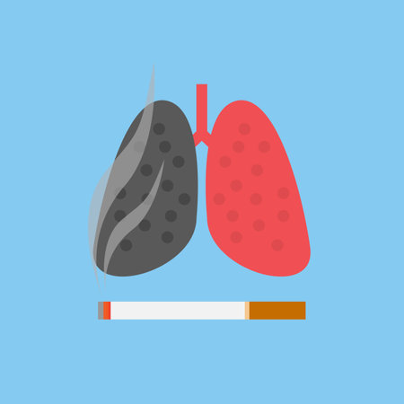 Stop smoking for the lungs,cigarettes in human lungs. Unhealthy habit smoking conceptのイラスト素材