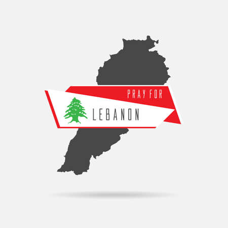 pray for lebanon vector design with map , pray for beirut vector illustration. design for humanity, peace, donations, charityのイラスト素材