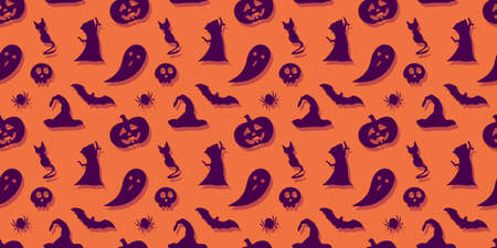 Halloween festive seamless pattern background .Vector illustration Halloween seamlessのイラスト素材