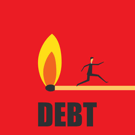 Debt Financial freedom Business conceptのイラスト素材