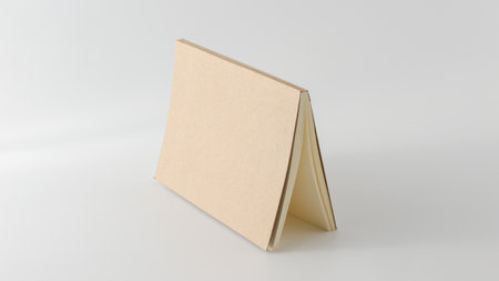 Recycled paper book on white backgroundの写真素材