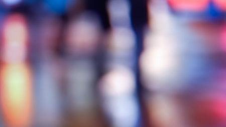 background of blurred lights at street road nightの写真素材
