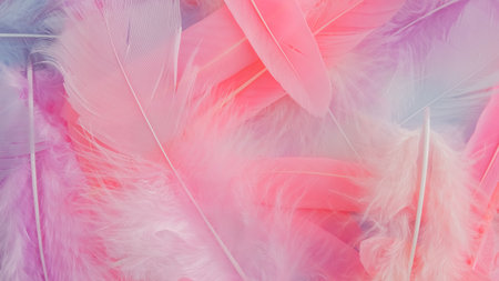pink feather wool pattern texture backgroundの写真素材