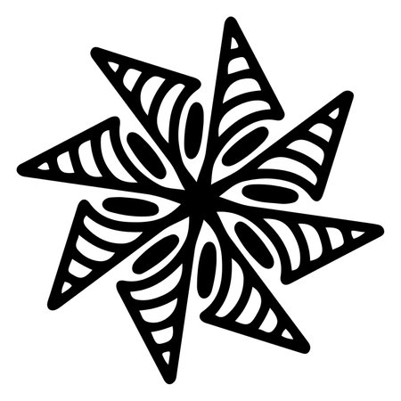 Floral doodle ornament One single flower page element tattooのイラスト素材
