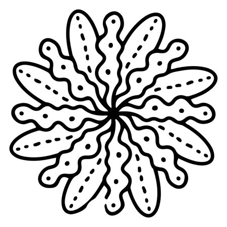 Floral doodle ornament One single flower page element tattooのイラスト素材