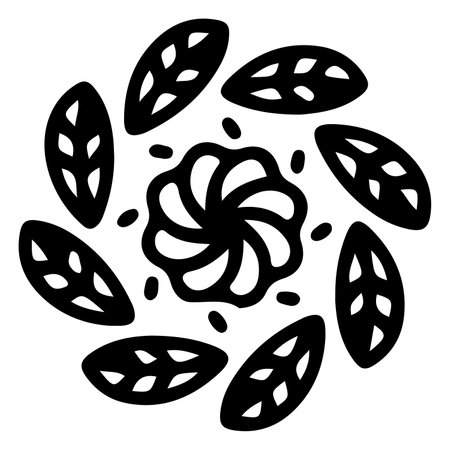 Floral doodle ornament One single flower page element tattooのイラスト素材