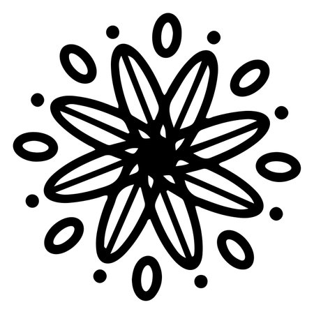 Floral doodle ornament One single flower page element tattooのイラスト素材