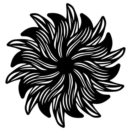 Floral doodle ornament One single flower page element tattooのイラスト素材