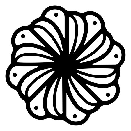 Floral doodle ornament One single flower page element tattooのイラスト素材