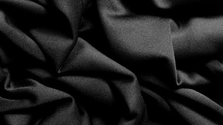 black fabric cloth background textureの写真素材