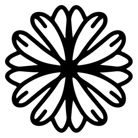 Floral doodle ornament One single flower page element tattooのイラスト素材