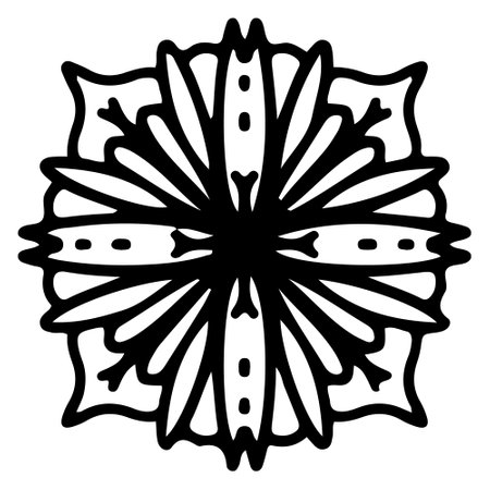 Floral doodle ornament One single flower page element tattooのイラスト素材