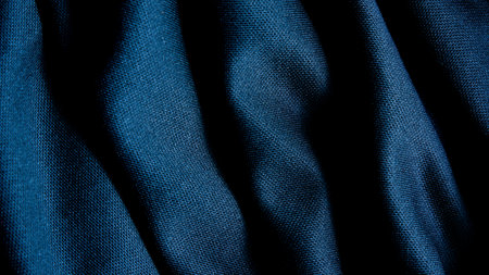 blue fabric cloth background textureの写真素材