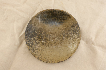 Ceramic cup molded from clay andの写真素材