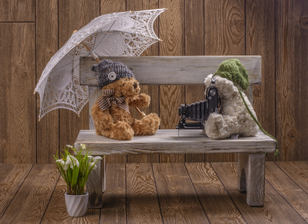Plush teddy bearsの写真素材