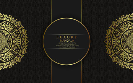 Wedding invitation template, Mandala invitation, Luxury of mandala backgroundのイラスト素材