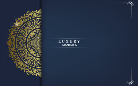 Wedding invitation template, Mandala invitation, Luxury of mandala backgroundのイラスト素材