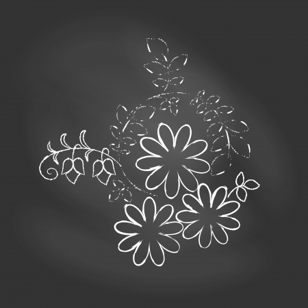 Vector illustration of flower on chalkboardのイラスト素材
