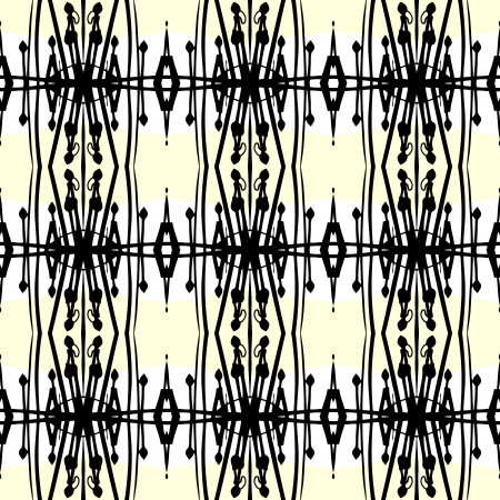 Geometric art deco pattern with thick black linesのイラスト素材