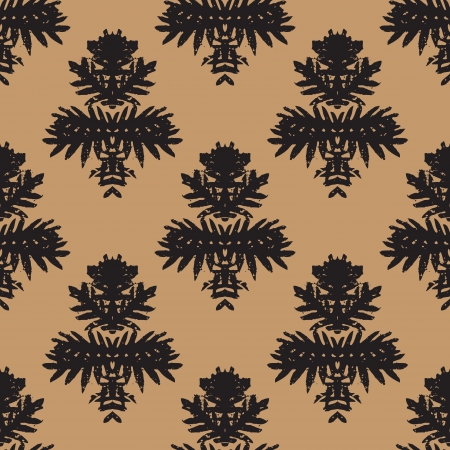 Simple, elegant block printed vector patternのイラスト素材