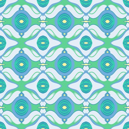Vector Arabic pattern in blue and greenのイラスト素材