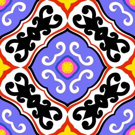 Suzani, vector pattern with bold ornamentのイラスト素材
