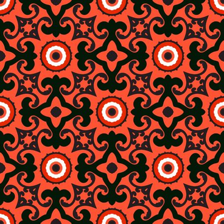 Suzani, vector pattern with bold ornamentのイラスト素材