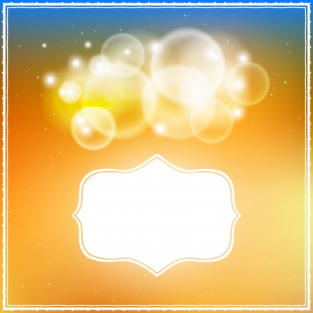 Card with frame and soft autumn bokeh backgroundのイラスト素材