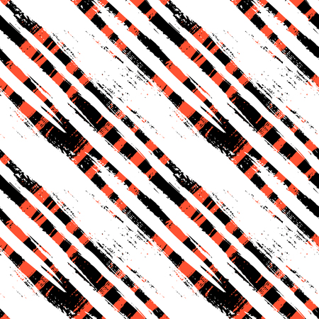 Multicolor striped pattern with diagonal brushed lines. のイラスト素材