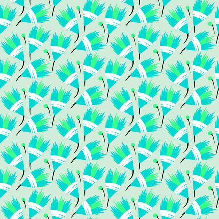 Vector seamless floral pattern with blue bells flowers on turquoise.のイラスト素材