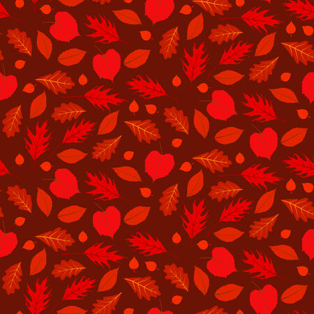 Autumn seamless background with leavesのイラスト素材